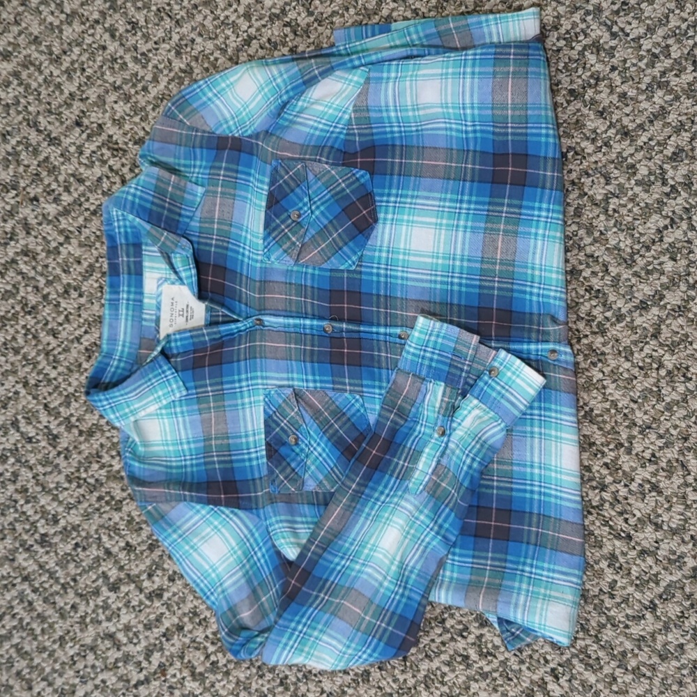 XL SONOMA soft plaid flannel ladies shirt